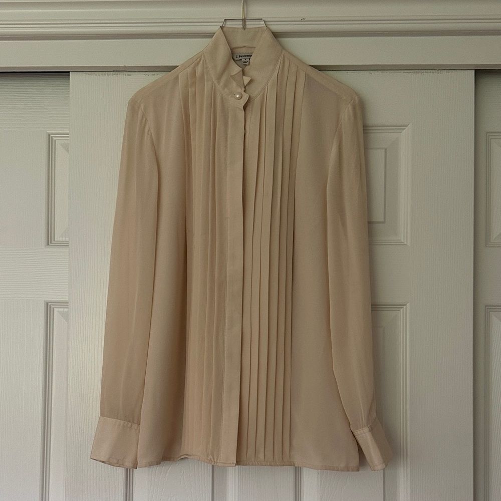 J. Peterman Soft Beige Blouse